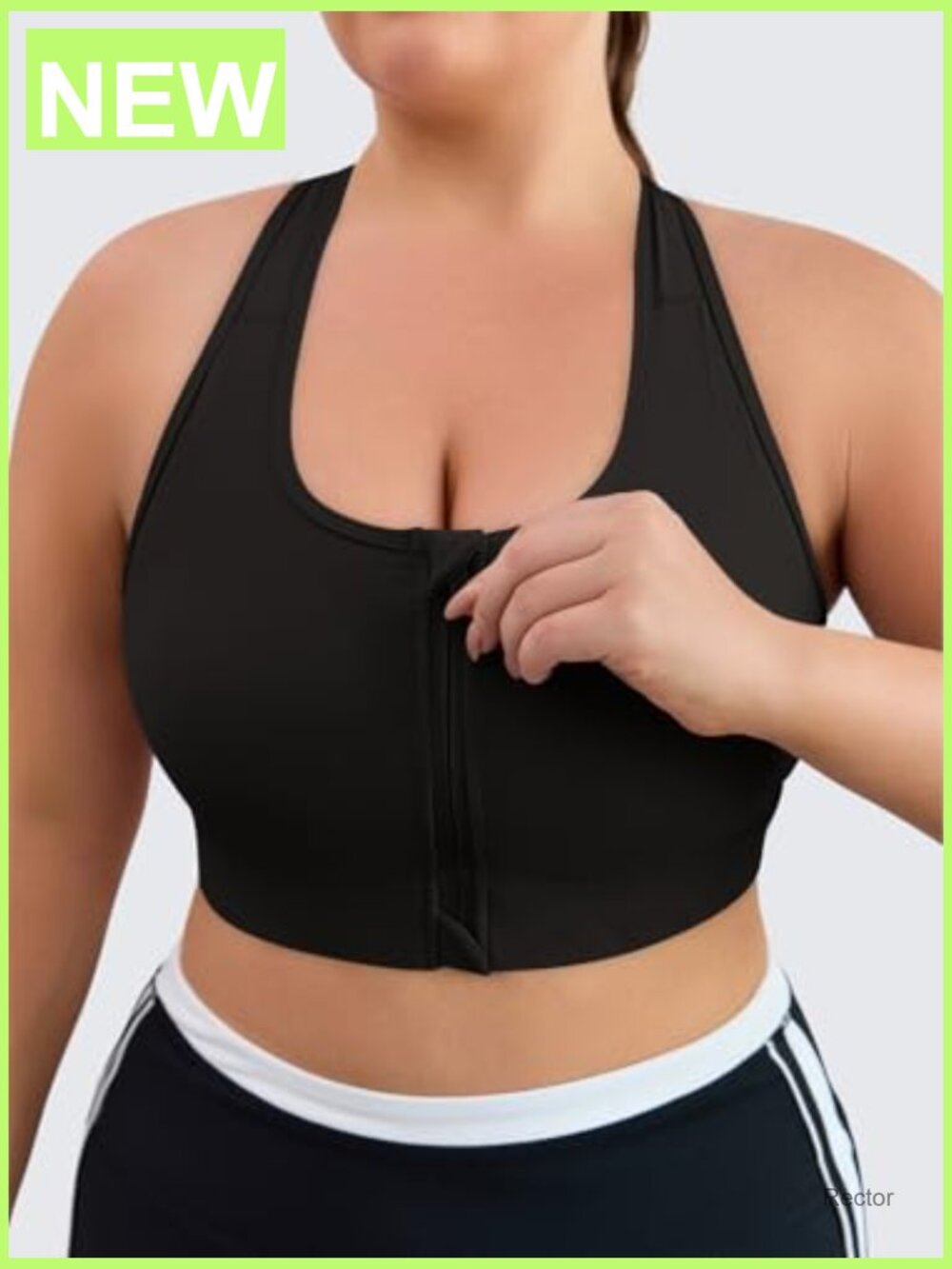 Front Zip Criss Cross Sports Bra with Removable Pads for Women Workout - Picture 4 of 6